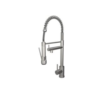 Ellsi Grande Kitchen Sink Mixer Tap with Pull Out Brushed Steel