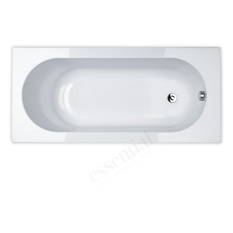 Essential Kingston Rectangular Bath 1500x700mm 0 Tap Holes White
