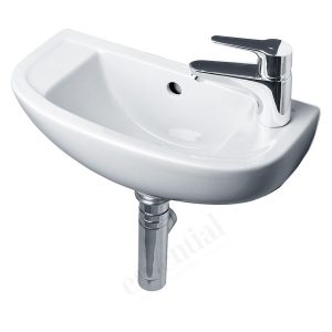 Essential Lily Handrinse Basin Only Right 450mm 1 Tap Hole White