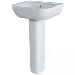 Essential Fuchsia Pedestal Basin Only 450mm 1 Tap Hole White