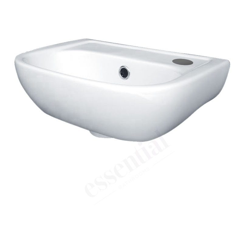 Essential Fuchsia Handrinse Basin Only Right 380mm 1 Tap Hole