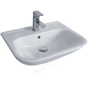 Essential Violet Semi Recessed Basin Only 520mm 1 Tap Hole White