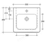 Essential Ivy Pedestal Basin Only 500mm 1 Tap Hole White