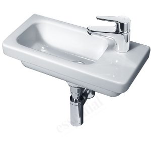 Essential Ivy Slimline Basin Only 450mm Right 1 Tap Hole White