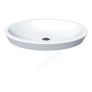 Essential Ivy Vessel Oval Basin Only 580mm 0 Tap Holes White