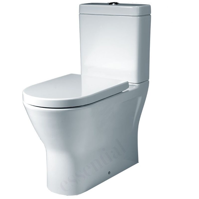 Essential Ivy Close Coupled Open Back Pan, Cistern & Soft Close Seat Pack