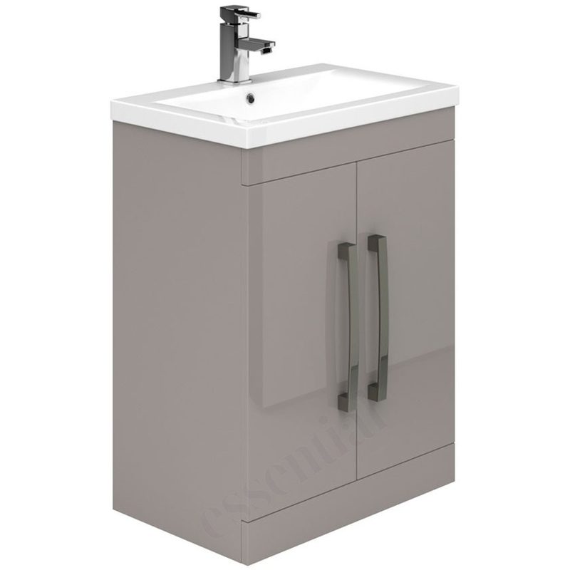 Essential Nevada Washbasin Unit & Basin 2 Door 600mm Cashmere