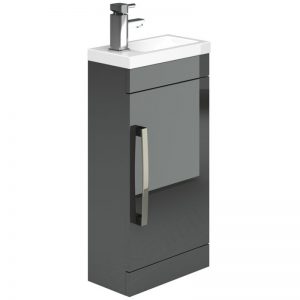 Essential Nevada Washbasin Unit & Basin 1 Door 400mm Grey