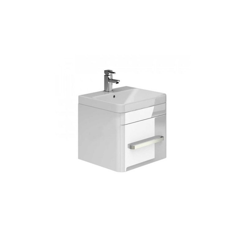 Essential Vermont 500mm Wall Hung 1 Drawer Unit & Basin White