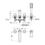 Flova Allore 4-Piece Bath Shower Mixer with Handset & Hose
