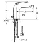 Flova Allore Mono Bidet Mixer Tap Chrome