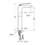 Flova Allore Tall Single Lever Basin Mixer with Clicker Waste