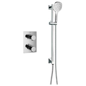 Flova Annecy Thermostatic 1 Outlet Shower Valve with Slide Rail Kit