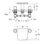 Flova Annecy 3-Piece Basin Mixer with Chrome Shelf & Waste