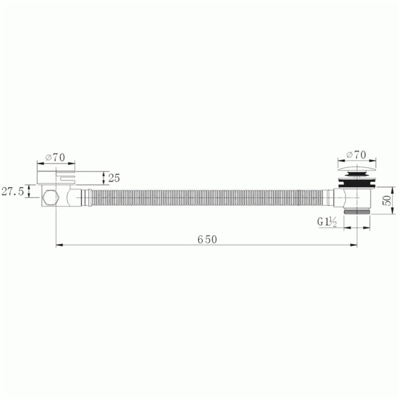 Flova Bath Overflow Filler with Clicker Waste Chrome
