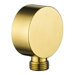 Flova Round Wall Outlet Elbow Brushed Gold
