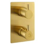 Flova Levo SmartBOX Shower Valve Finishing Set Square Brushed Gold