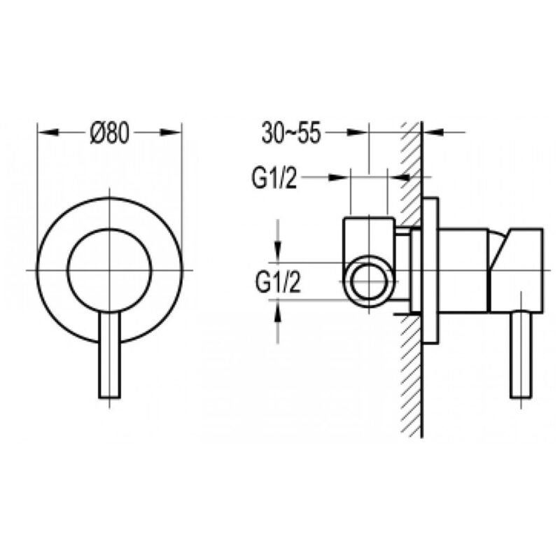 Flova Levo Single Outlet Manual Valve Brushed Nickel
