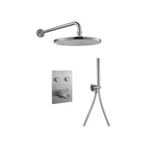 Flova Brushed Nickel GoClick 2 Outlet Shower Pack with Handset Kit Square