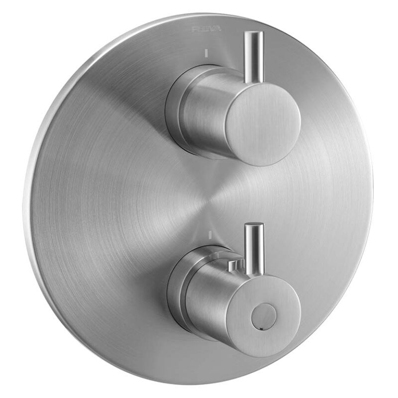 Flova Levo SmartBOX Shower Valve Finishing Kit Round Brushed Nickel
