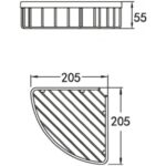 Flova 205mm Corner Rack Brushed Nickel