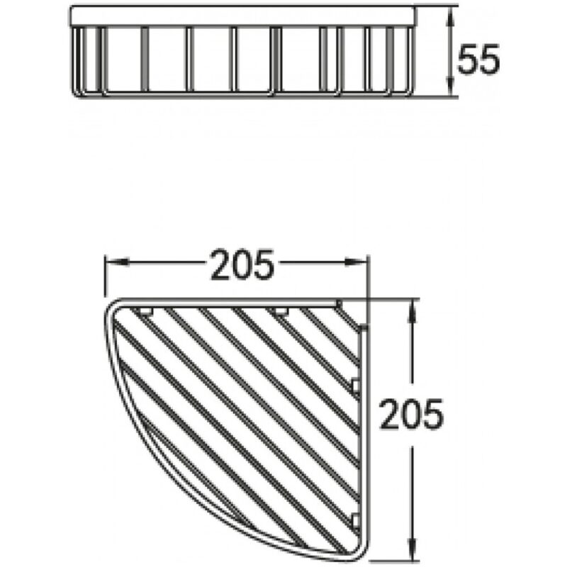 Flova 205mm Corner Rack Brushed Nickel