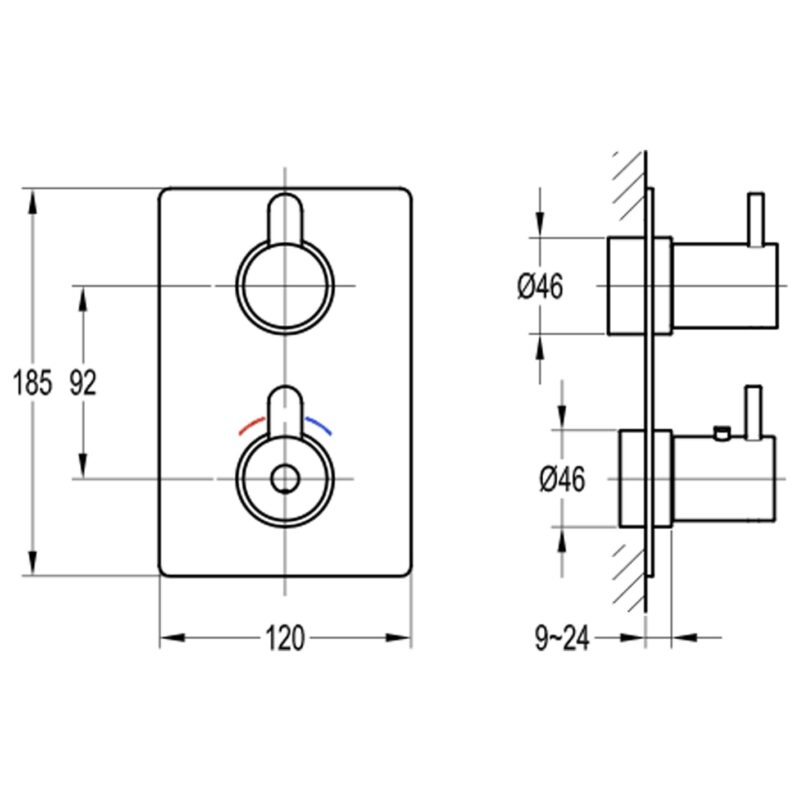Flova Smart Square SmartBOX Shower Valve Finishing Set Brushed Brass