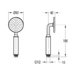 Flova Round Pressure Boost Hand Shower Brushed Brass