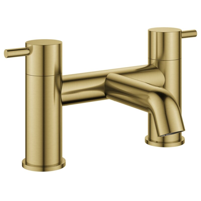 Flova Levo 2-Hole Deck Mounted Bath Filler Brushed Brass
