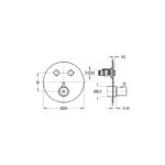 Flova Levo Round 2-Outlet GoClick Shower Valve Finishing Set Brushed Brass