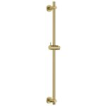 Flova Slide Rail with Integral Wall Outlet Round Plate Brushed Brass