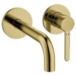 Flova Moonlight 2-Hole Concealed Basin Mixer Finishing Set Brushed Brass