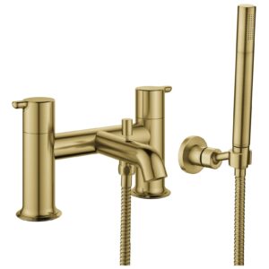 Flova Moonlight 2-Hole Deck Mounted Bath Shower Mixer Brushed Brass