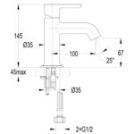 Flova Moonlight 145mm Single Lever Basin Mixer Brushed Brass