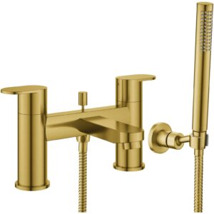 Flova Smart 2-Hole Deck Mounted Bath Shower Mixer Brushed Brass