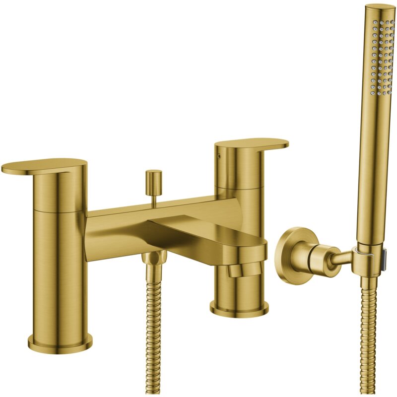 Flova Smart 2-Hole Deck Mounted Bath Shower Mixer Brushed Brass