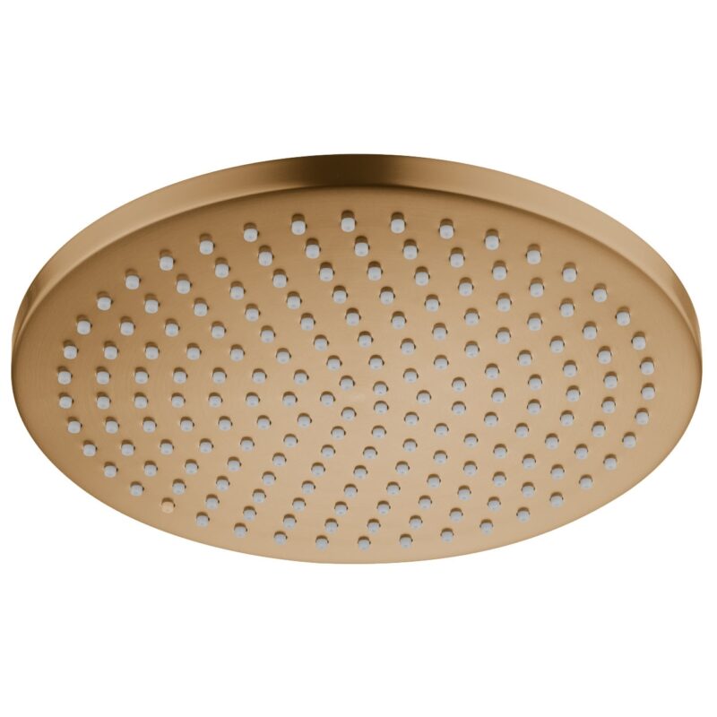 Flova Round 250mm Solid Brass Air-Mixed Rainshower Brushed Bronze