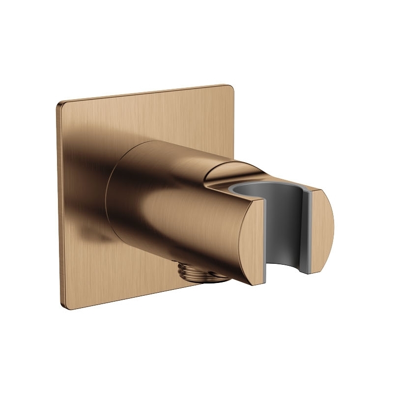 Flova Wall Outlet with Handset Holder Square Brushed Bronze Flova Wall Outlet with Handset Holder Square Brushed Bronze