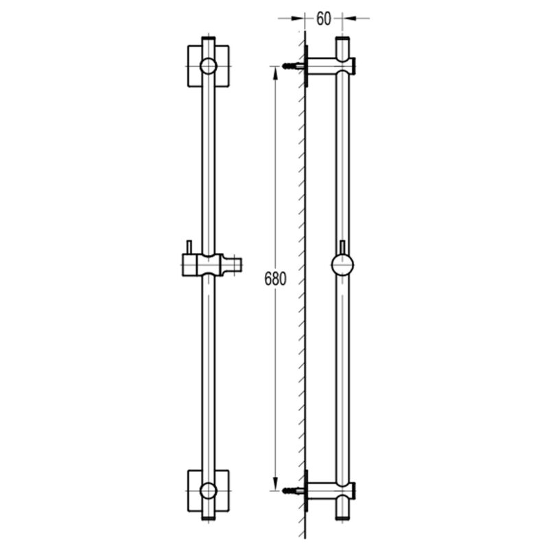 Flova Slide Rail Square Plate Brushed Bronze