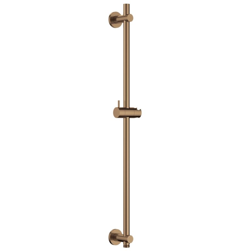 Flova Slide Rail with Integral Wall Outlet Round Plate Brushed Bronze