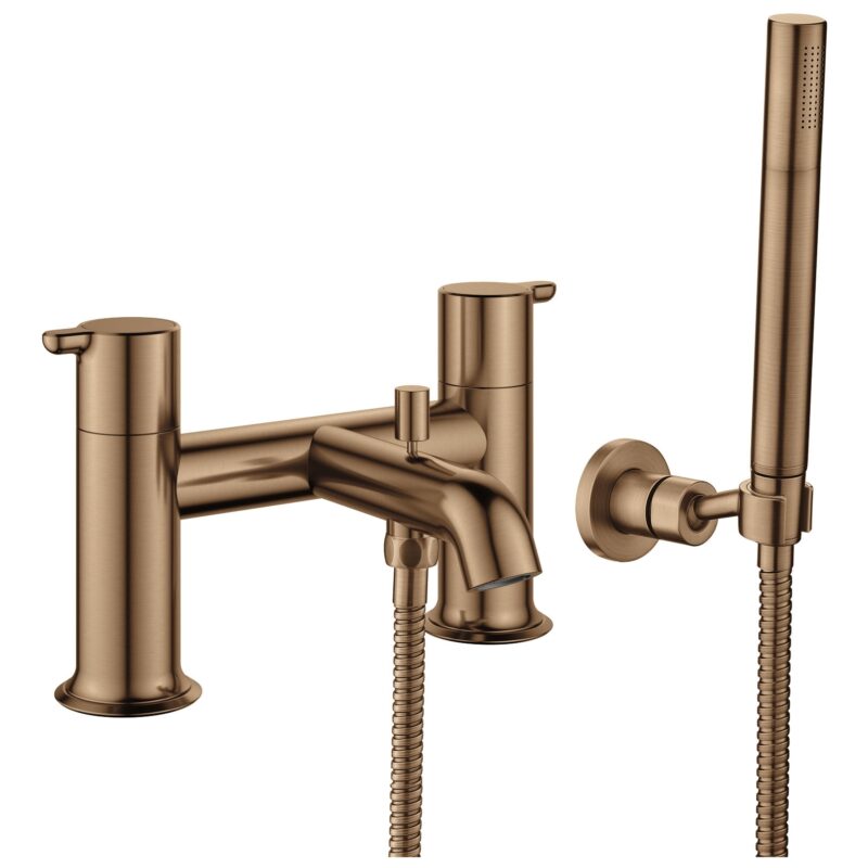 Flova Moonlight 2-Hole Deck Mounted Bath Shower Mixer Brushed Bronze Flova Moonlight 2-Hole Deck Mounted Bath Shower Mixer Brushed Bronze