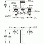 Flova Cascade 3-Hole Deck Mounted Bath Filler