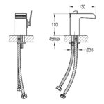 Flova Cascade Single Lever Basin Mixer with Clicker Waste