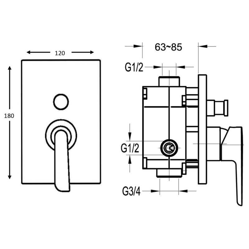 Flova Cascade Concealed 2 Outlet Manual Mixer