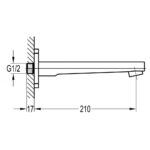 Flova Dekka Wall Bath Spout