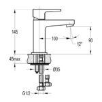 Flova Dekka Cloakroom Single Lever Basin Mixer with Waste
