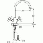 Flova Elegance Two Handle Kitchen Mixer