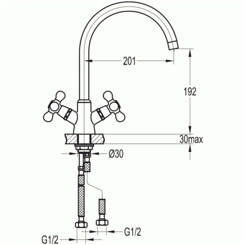 Flova Elegance Two Handle Kitchen Mixer