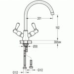 Flova Elegance Lever Two Handle Kitchen Mixer