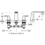 Flova Fusion 3-Hole Deck Mounted Basin Mixer